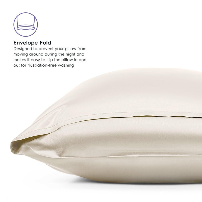 Tafts Pillow Cases - 22mm 100% Pure Mulberry 6A Silk Pillowcase for Hair & Skin with Zipper Closure, Cooling, Natural, Organic, Double Sided Silk Pillow Case (Cool White, King 20"x36", 1pc) - Image 5